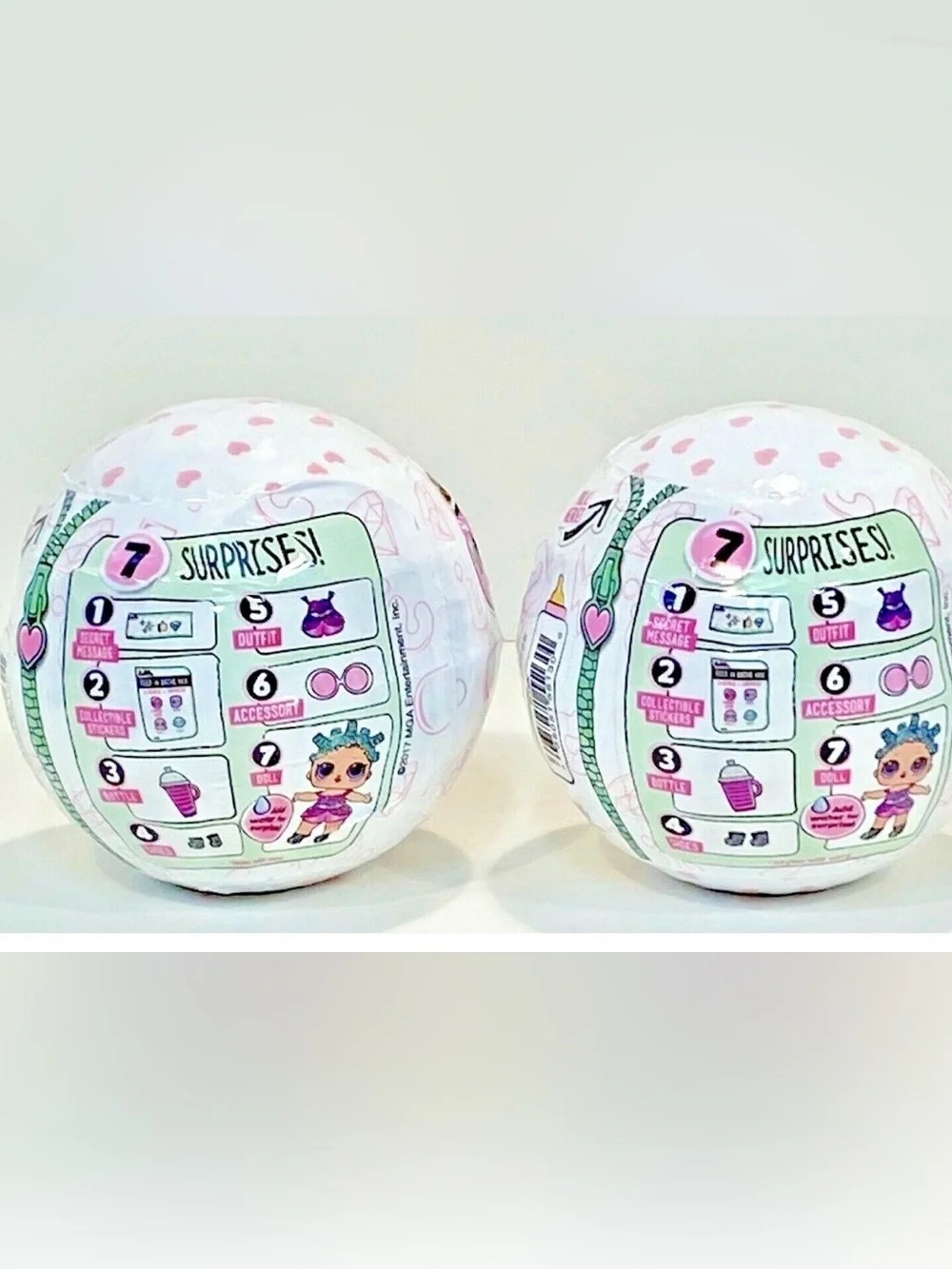 Set of 2 Glitter Series LOL Doll Balls 2017 Series 1, NEW Sealed